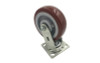 Highest rated 6" X 2" Swivel Caster with Polyurethane Wheel and Roller Bearing - Right side view.