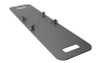 Best rated 12” x 48” Silver Steel Truss Base Plate. Fits Global Truss F23 F24 F33 F34 SQ and Others. Left side angled view.