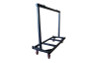 Right to Left Angled View of our best selling Quik Stage 6-Deck Portable Stage Vertical Storage Cart for 4 x 8 Stage Decks