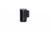 Top Rated Black Retractable Belt Wall Mount Stanchion or Safety Barrier with an 8' belt - Right Side View with Black Belt.