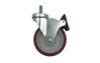 Quik Stage 5" x 1.5" Swivel Caster with Polyurethane Wheel and Total Lock Brake- Left Profile View