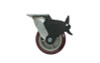 Best seller Quik Stage 6" x 2" Swivel Caster with Polyurethane Wheel and Total Lock Brake- Profile View