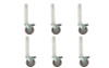 Set of 6 Single 18" Caster Legs. For use with individual stages and risers with 6 legs each that you want to make roll.