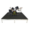 Quik Stage 8' x 40' High Portable Stage Package with Black Polyvinyl Non-Skid Surface. Additional Heights and Surfaces Available - Drum Riser without skirting
