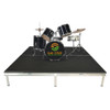 Quik Stage 4' x 16' High Portable Stage Package with Black Polyvinyl Non-Skid Surface. Additional Heights and Surfaces Available. - Drum Riser without skirting.