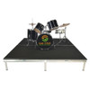 Quik Stage 4' x 40' High Portable Stage Package with Black Polyvinyl Non-Skid Surface. Additional Heights and Surfaces Available - Drum Riser without skirting