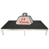 Quik Stage 16' x 40' High Portable Stage Package with Black Polyvinyl Non-Skid Surface. Additional Heights and Surfaces Available. - Holds 2.8 tons per 4 x 8 or 1.4 tons per 4 x 4 when spread out evenly.