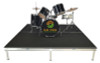 Quik Stage 7' x 7' High Portable Stage Package with Black Polyvinyl Non-Skid Surface. Additional Heights and Surfaces Available - Drum Riser without skirting