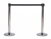 Best Value Pair of Chrome or Stainless Black Retractable Belt Stanchions with a 10' Black Belt