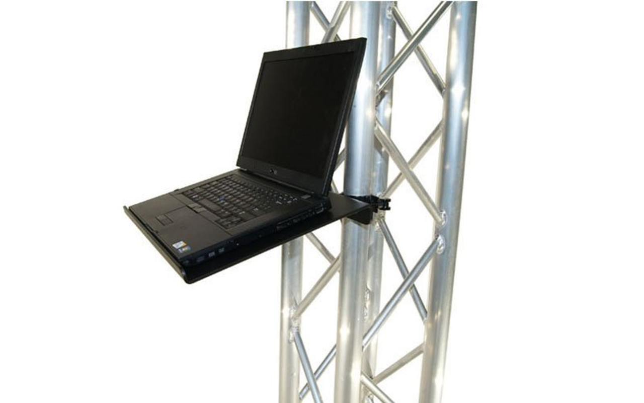 Top rated 12 1/2" x 17" Black or Silver Angle Truss Shelf with Truss Clamps. Fits Global Truss F23/F24 Truss.