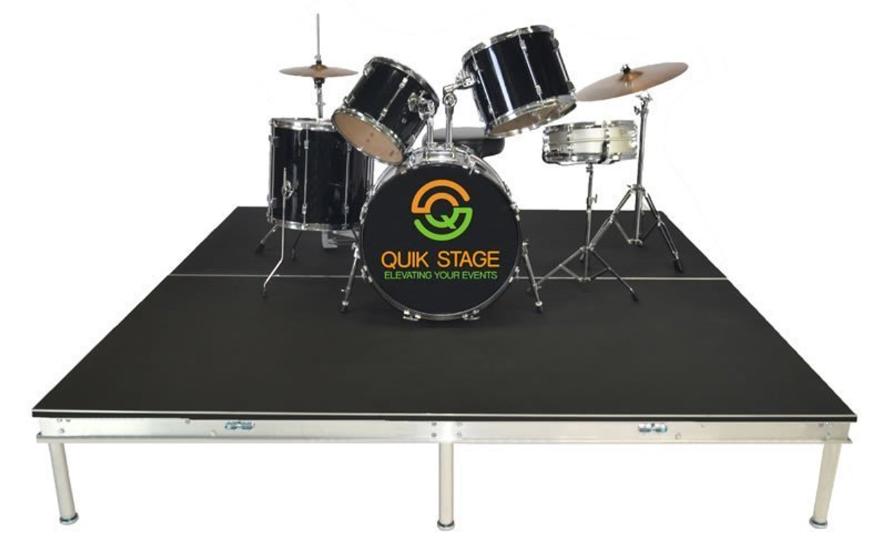 Quik Stage 7' x 7' x 8" High Drum Riser Package - With Drum Kit