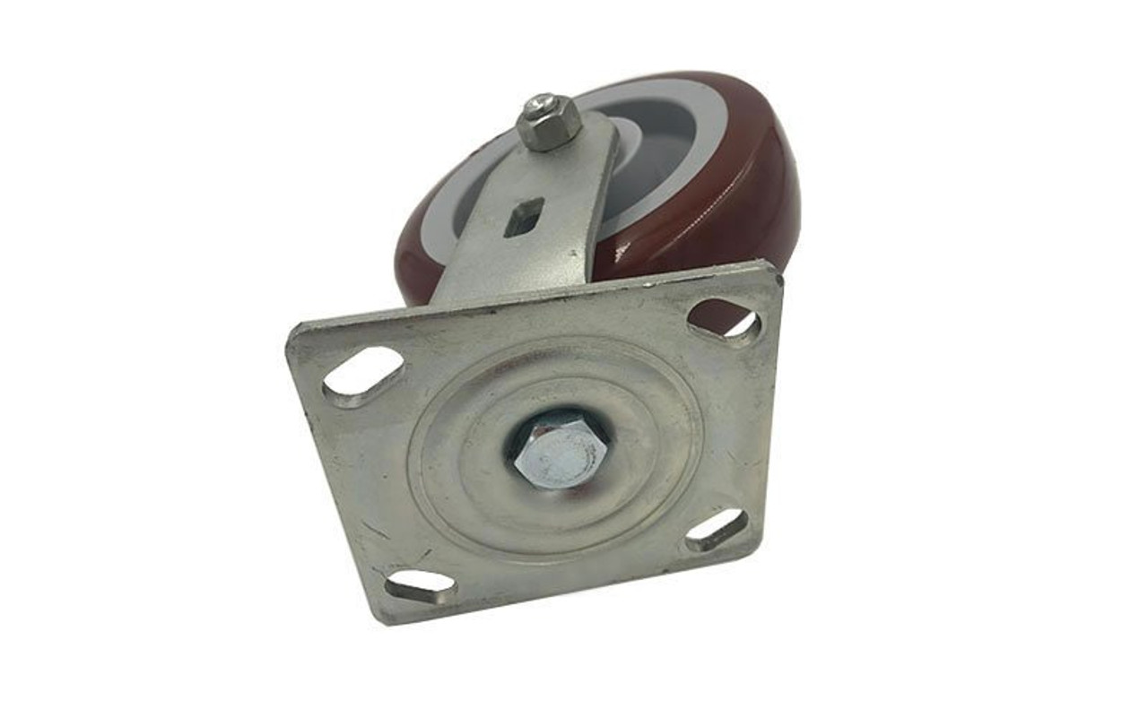 Most reviewed 6" X 2" Swivel Caster with Polyurethane Wheel and Roller Bearing - Mounting Plate view.