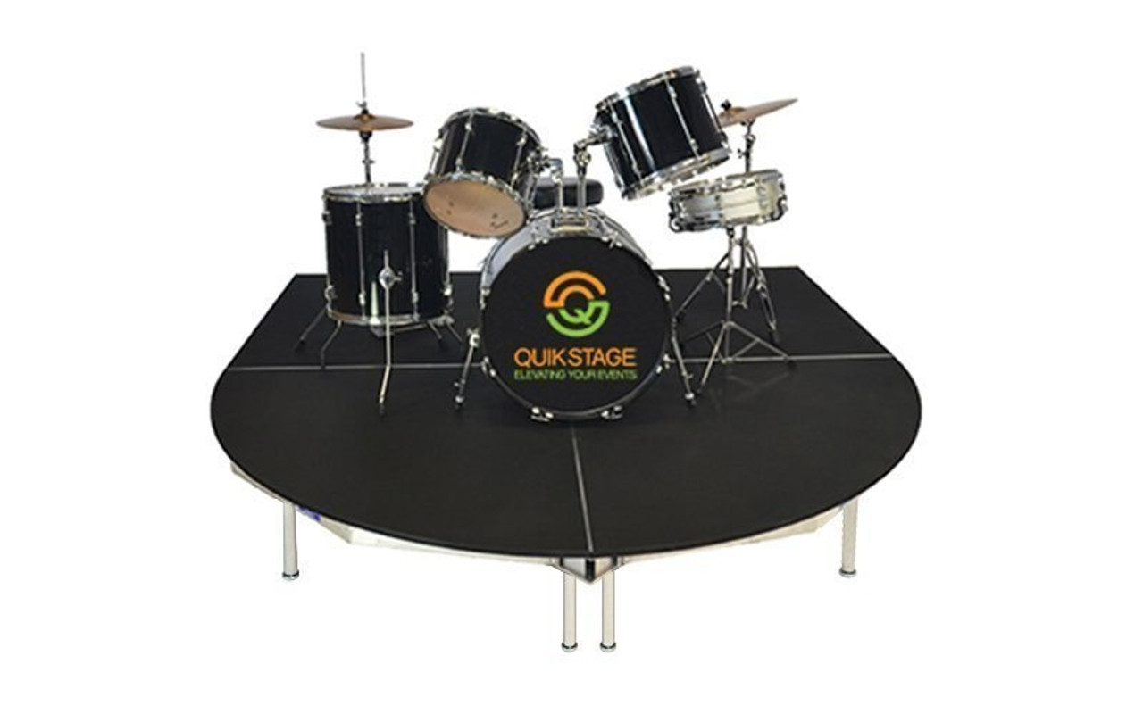 Best rated Quik Stage 6' x 8' x 8" High Round Front Drum Riser Package - Shown without skirting.