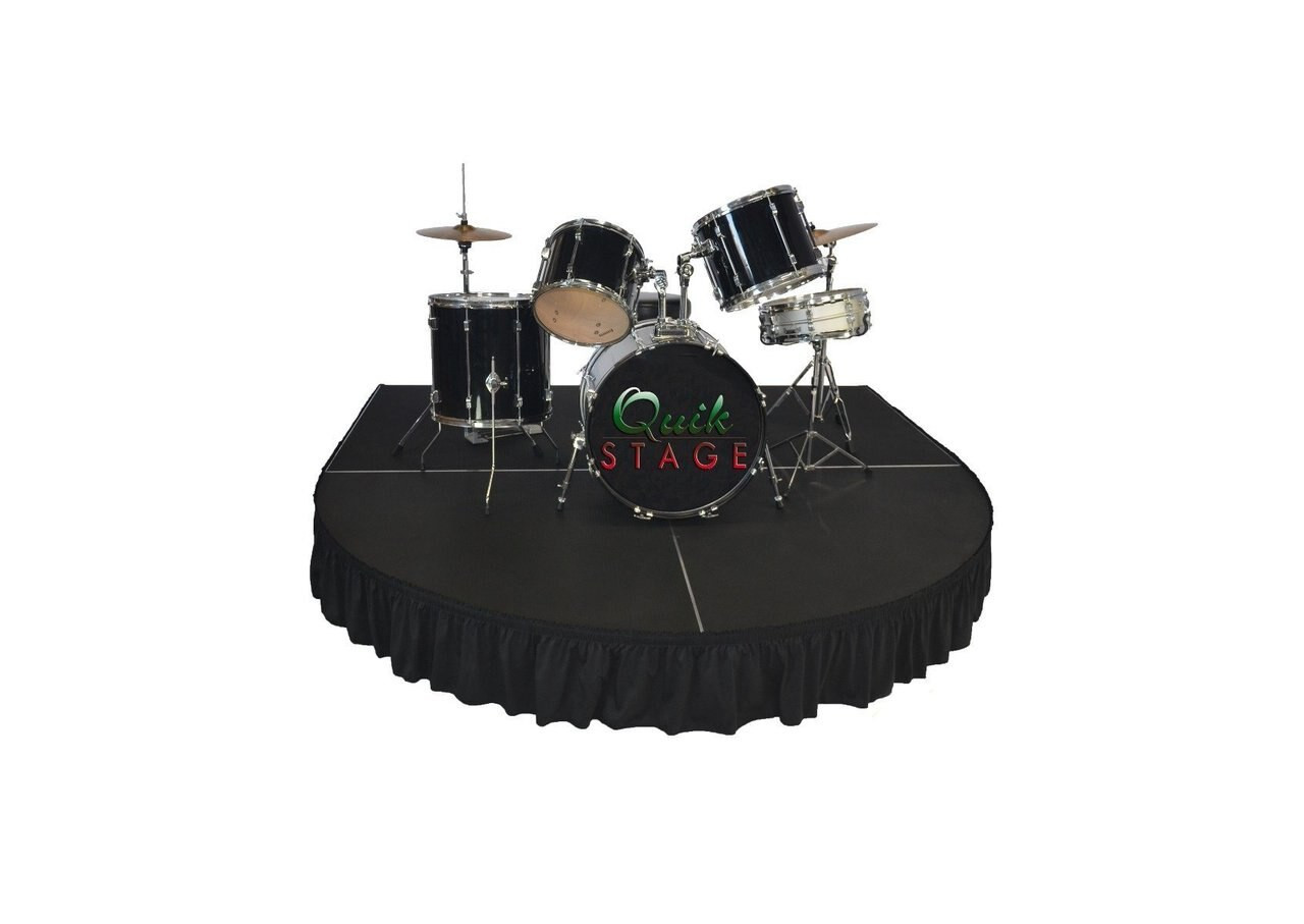 Best rated Quik Stage 6' x 8' x 8" High Round Front Drum Riser Package - Shown with skirting