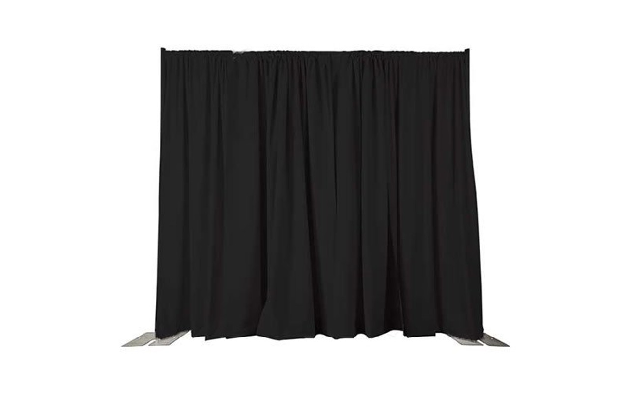 Top rated 8' High X 5' Wide Black IFR Poly Premier Rod Pocket Pipe and Drape Drapes