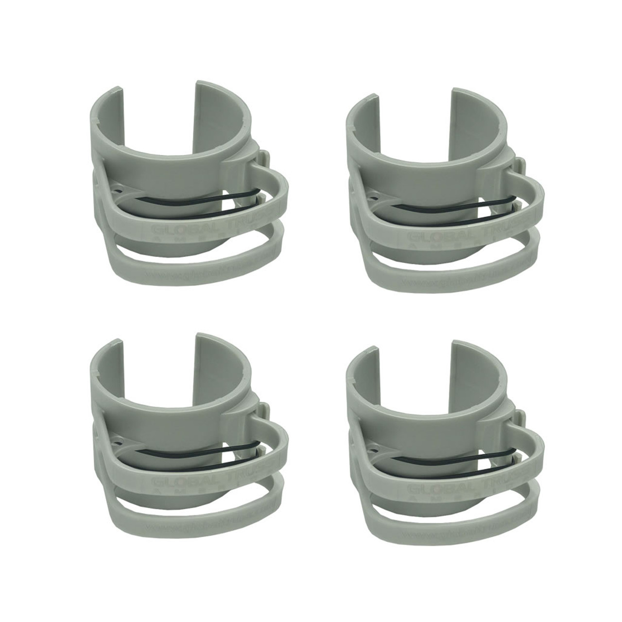 Global Truss DT Snap On Silver Cable Management Clips 4 Pack- Silver