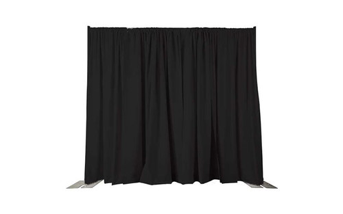 12' High X 5' Wide Black IFR Poly Premier Rod Pocket Pipe and Drape Drapes