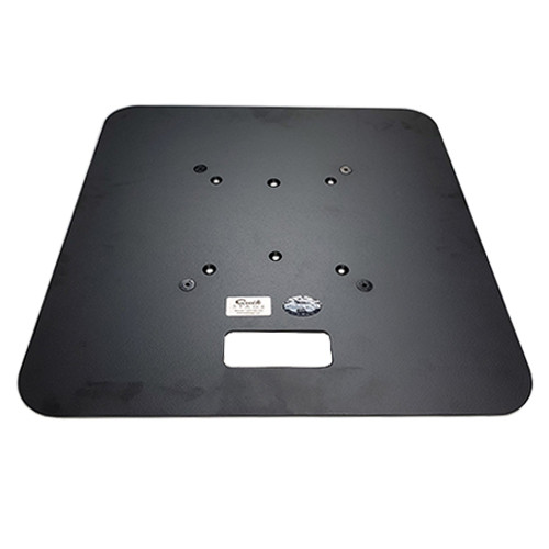 Top selling 24" x 24" Best Value Black Steel Truss Base Plate. Fits Global Truss F23 F24 F33 F34 and Others. Shipping included! Angled Top view.