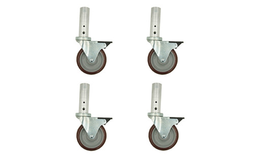 Best Selling Set of 4 Single 12" Caster Legs by Quik Stage for Portable Risers or Rolling Risers