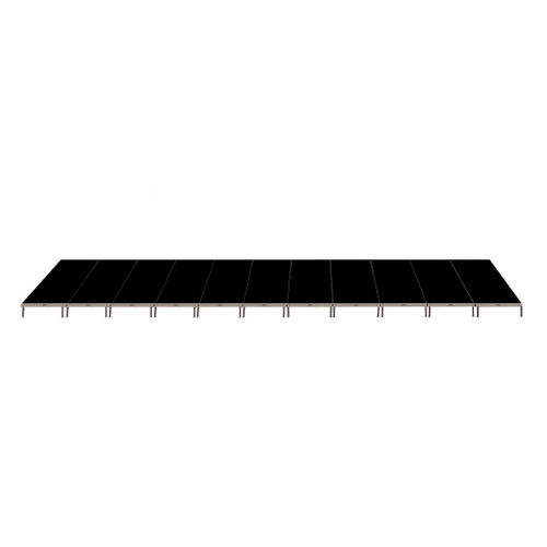 Quik Stage 8' x 44' x 8" High Portable Stage Package with Black Polyvinyl Non-Skid Surface. Additional Surfaces and Heights Available.