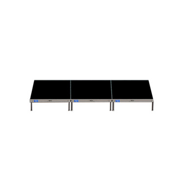 4 ft x 12 ft Portable Stage Package, using 4 x 4 decks, with black