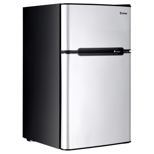 3.2 cu ft. Compact Stainless Steel Refrigerator-Gray - Color: Gray