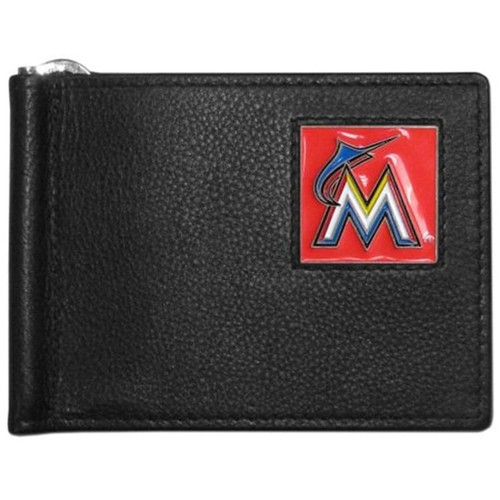 Miami Marlins Wallet Leather Billfold Clip Wallet