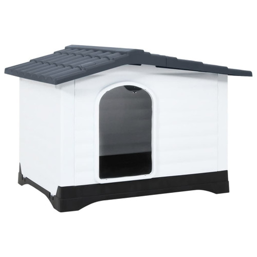 Dog House Grey, White, Black Polypropylene Small