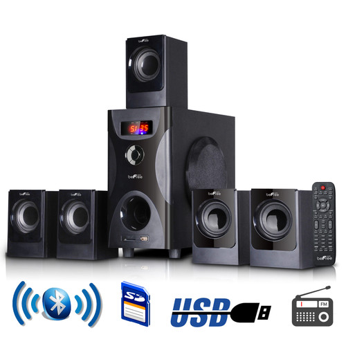 beFree Sound 5.1 Channel Surround Sound Bluetooth Speaker System in Black D970-BFS425