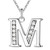  New Fashion 26 Letter A-Z Silver Plated Necklace Fashion Silver Color Jewelry Fashion Pendant Metal Stamp