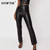 Brown PU Leather Pants For Women High Waist Solid Pocket Leg Split Women's Pants 2021 Autumn Winter Fashion Sexy Trousers Female Brown PU Leather Pants For Women High Waist Solid Pocket Leg Split Women's Pants 2021 Autumn Winter Fashion Sexy Trousers Female