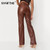 Brown PU Leather Pants For Women High Waist Solid Pocket Leg Split Women's Pants 2021 Autumn Winter Fashion Sexy Trousers Female Brown PU Leather Pants For Women High Waist Solid Pocket Leg Split Women's Pants 2021 Autumn Winter Fashion Sexy Trousers Female