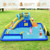 6-in-1 Inflatable Water Slide Jumping House without Blower - Color: Blue