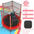 55 Inch Kids Recreational Trampoline Bouncing Jumping Mat with Enclosure Net-Red - Color: Red