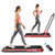 2-in-1 Folding Treadmill with Remote Control and LED Display-Red - Color: Red