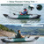 Sit-on-Top Fishing Kayak Boat With Fishing Rod Holders and Paddle-Gray - Color: Gray