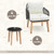 3 Pieces Patio Furniture Set with Cushioned Chairs and Tempered Glass Side Table-Black - Color: Bla