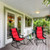 3 Pcs Outdoor Folding Rocking Chair Table Set with Cushion-Black&Red - Color: Red
