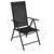Bistro Set Black Powder-coated aluminum, textilene, glass, steel