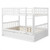 Full over Full Bunk Bed Platform Wood Bed with Ladder-White