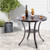 Patio Cast Aluminum Table 31 Inch Diameter Round Table with Umbrella Hole-Copper - Color: Copper