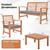 4 Pieces Outdoor Furniture Set with Stable Acacia Wood Frame-Gray - Color: Gray