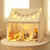 Kids Play Tent Large Playhouse with Padded Mat and 2 Breathable Windows-Beige - Color: Beige