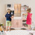 Kids Kitchen Playset with Microwave and Coffee Maker for Ages 3+-Pink - Color: Pink