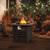 Square Propane Fire Pit Table with Lava Rocks and Rain Cover - Color: Black