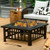 32 Inch 3 in 1 Outdoor Square Fire Pit Table with BBQ Grill and Rain Cover for Camping - Color: Bla