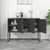Sideboard Charcoal Steel Medium Adjustable Feet Sideboard