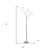 72" Nickel Five Light Led Arc Floor Lamp