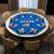8-Player Foldable Poker Table Top with Carrying Bag-Blue
