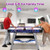Air Powered Hockey Game Table with 2 Pushers and Pucks-Blue - Color: Blue
